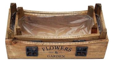 Preview: 2er Set Holz Pflanzkisten "Flowers & Garden"